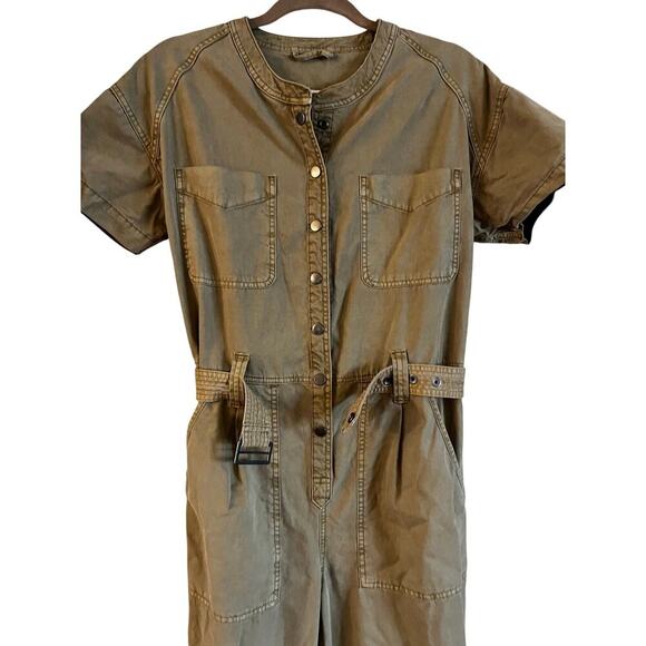 Pistola Freya Jumpsuit Short Sleeve in Kelp Size XS Belted Snap Button - Picture 2 of 11
